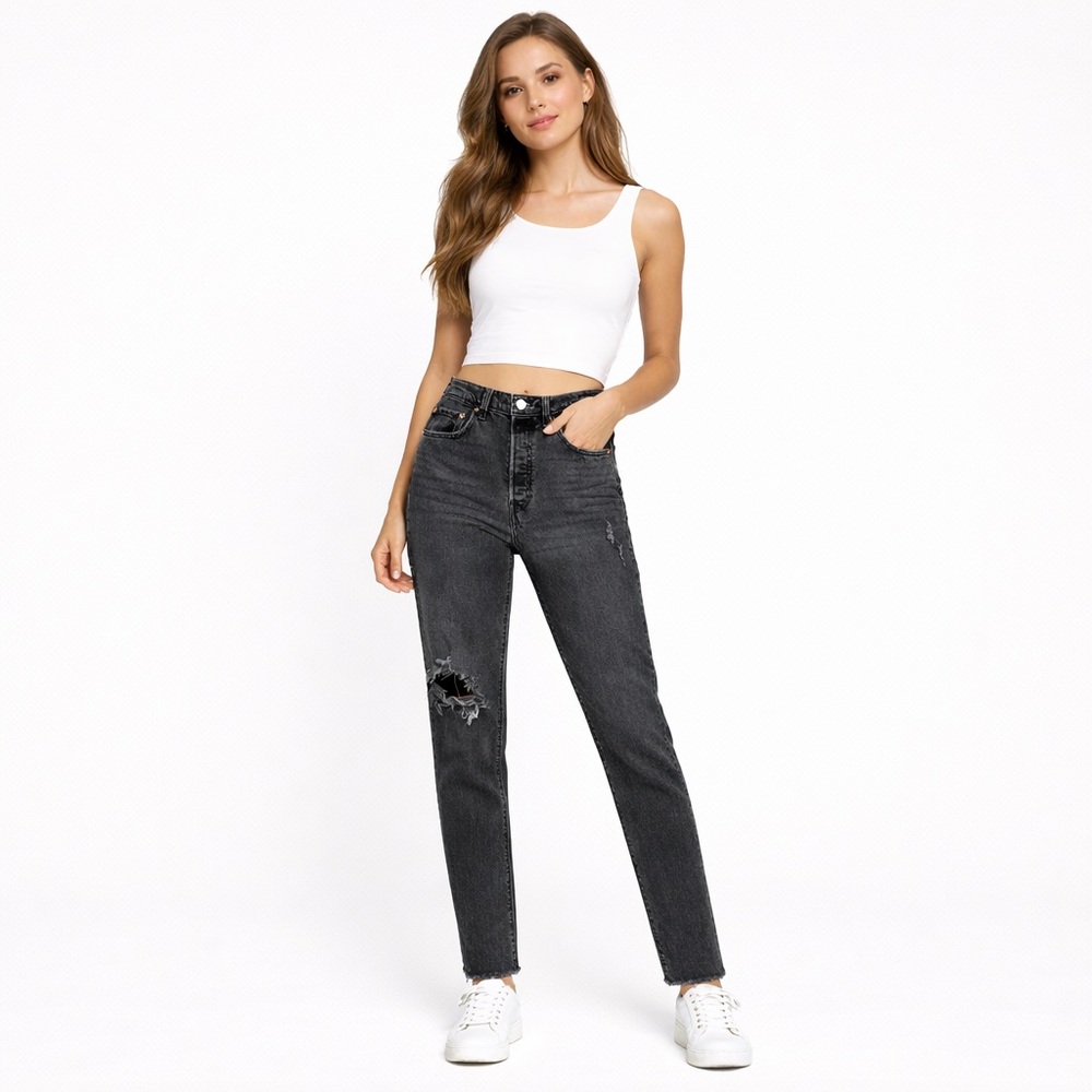 Levi’s 501 W28 (US 6/7) Skinny Distressed Premium Women Jeans Faded Black